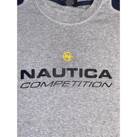 Nautica Shirt Mens Large Yacht Racing Long Sleeve Cotton Graphic Logos - Picture 3 of 8